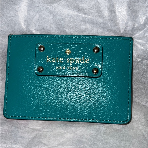 Kate Spade Blue Key Card Holder Textured Leather - Picture 1 of 6